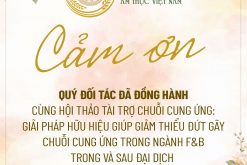 Thư Cảm Ơn Từ Hiệp Hội Văn Hóa Ẩm thực Việt Nam